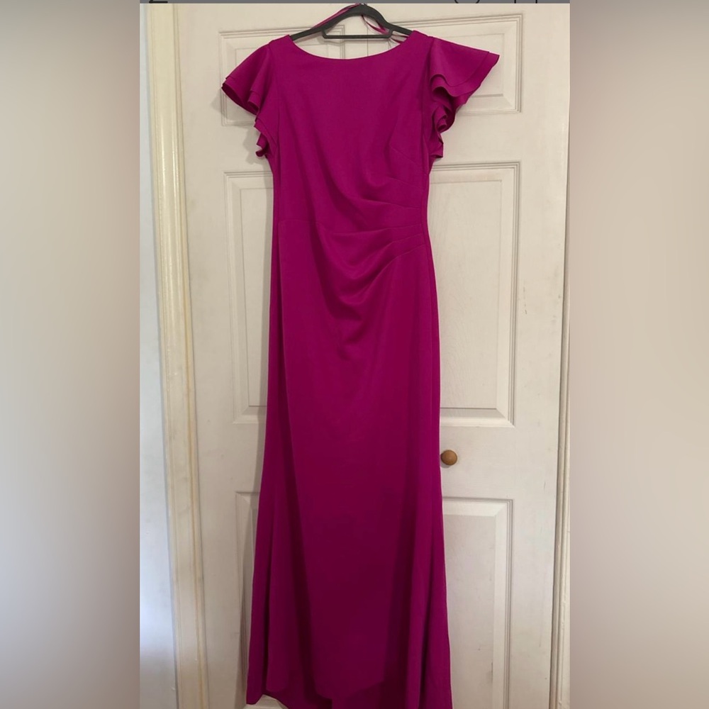 Macy's Pink Ruched Cowl Neck Gown